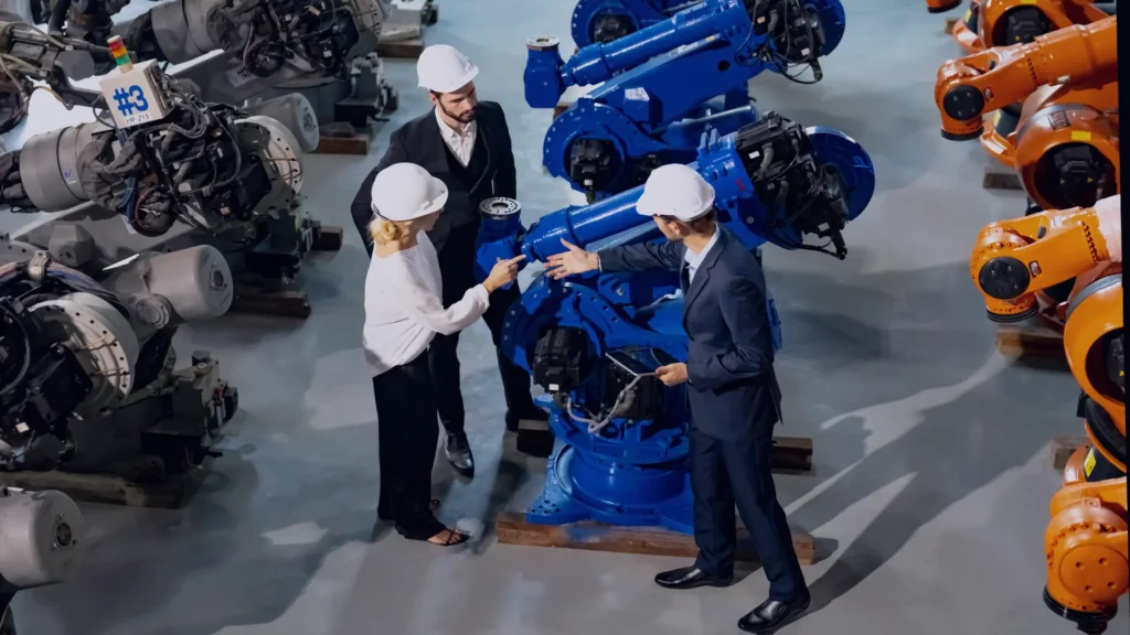 Évaluation d’une solution industrielle B2B acheteur industriel analysant un document B2B